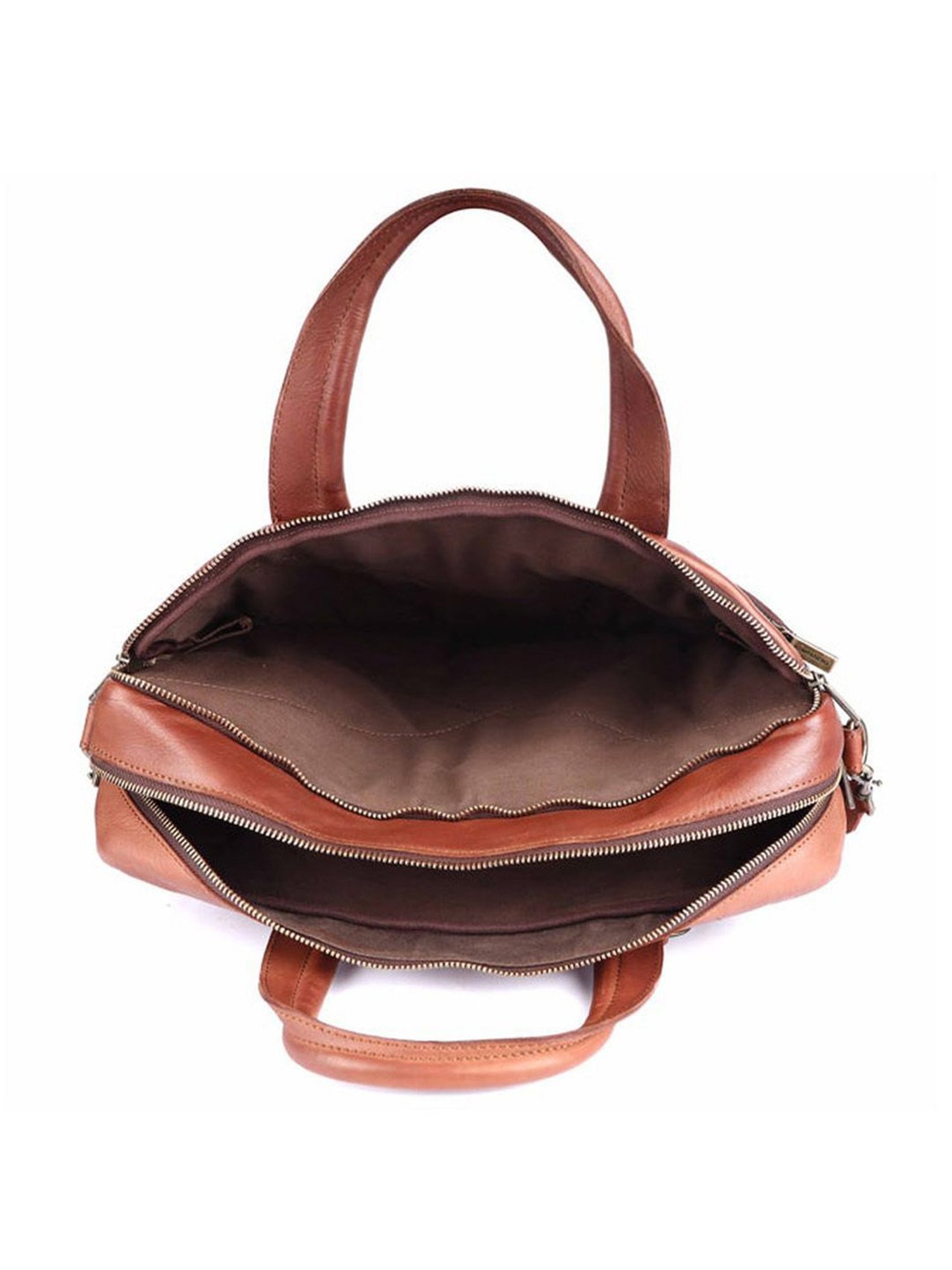 KOMPANERO Leo Cognac Leather Solid Messenger Bag