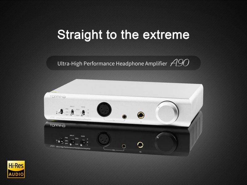 TOPPING A90 Headphone Amplifier 4.4mm XLR Desktop HiFi Full Balanced Amplifier Pre-Amplifier