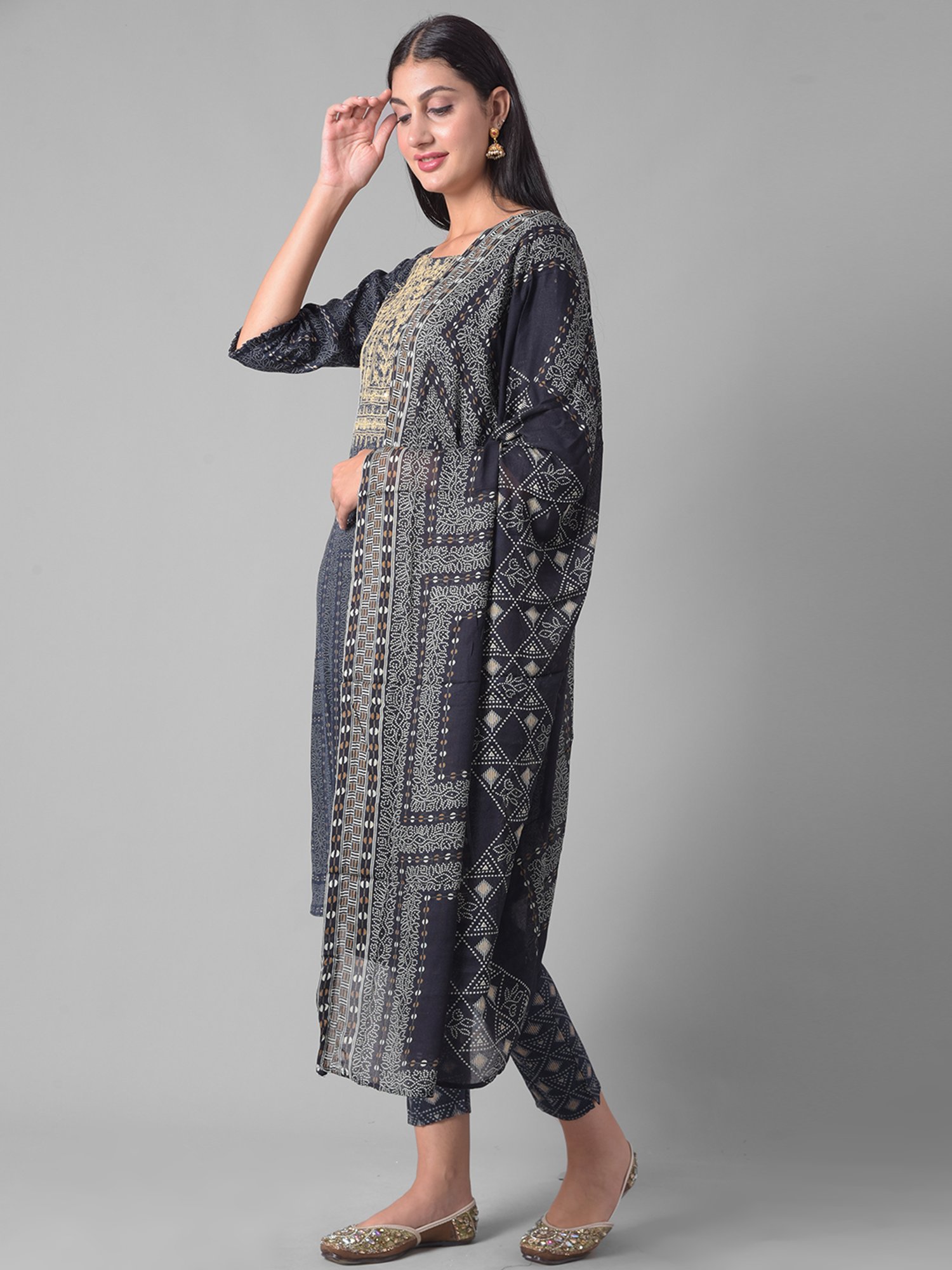 Dollar Missy Blue Embellished Kurta With Pants & Dupatta
