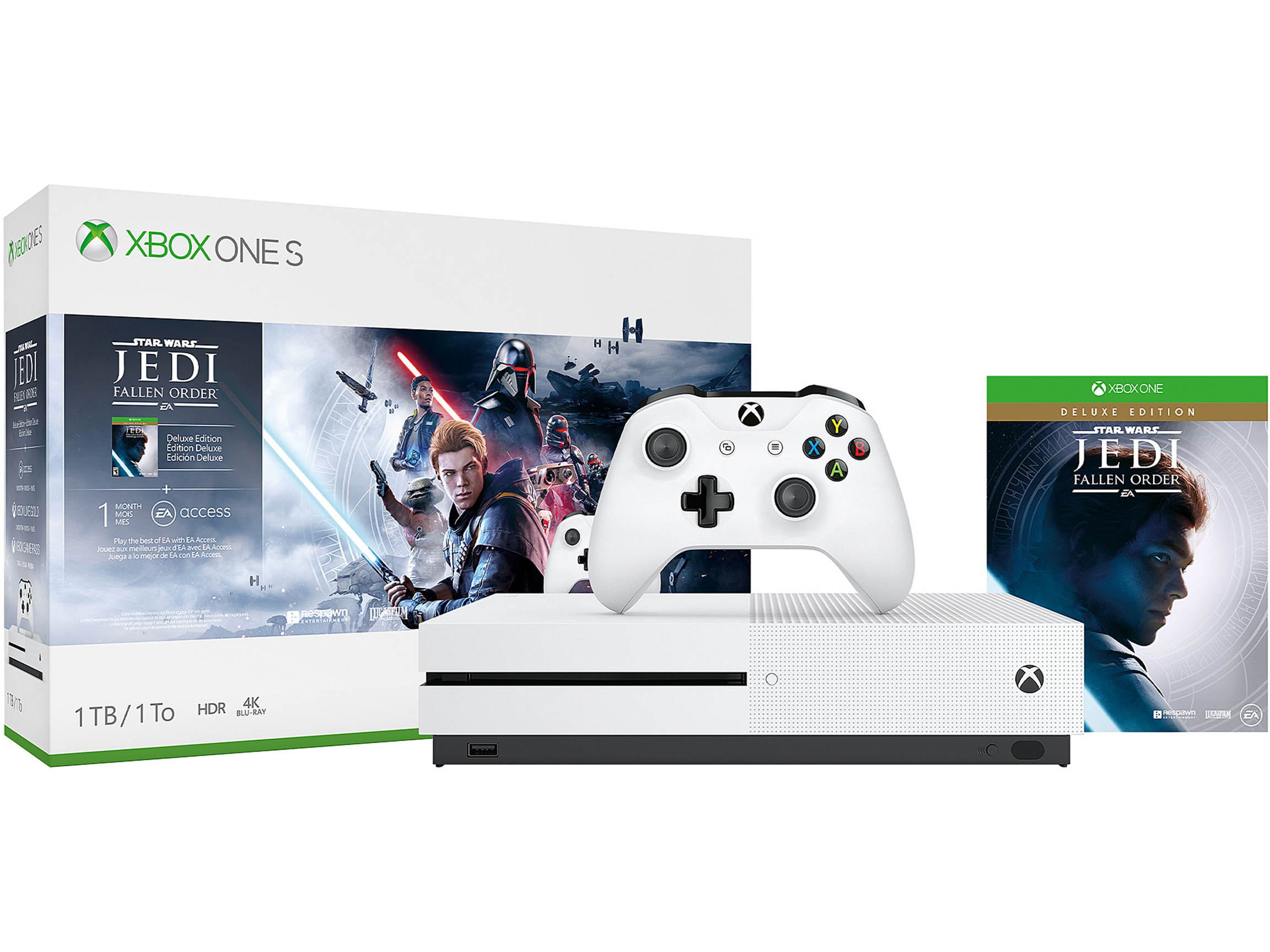 Microsoft Xbox One S 1TB SW: Jedi Fallen Order Bundle White