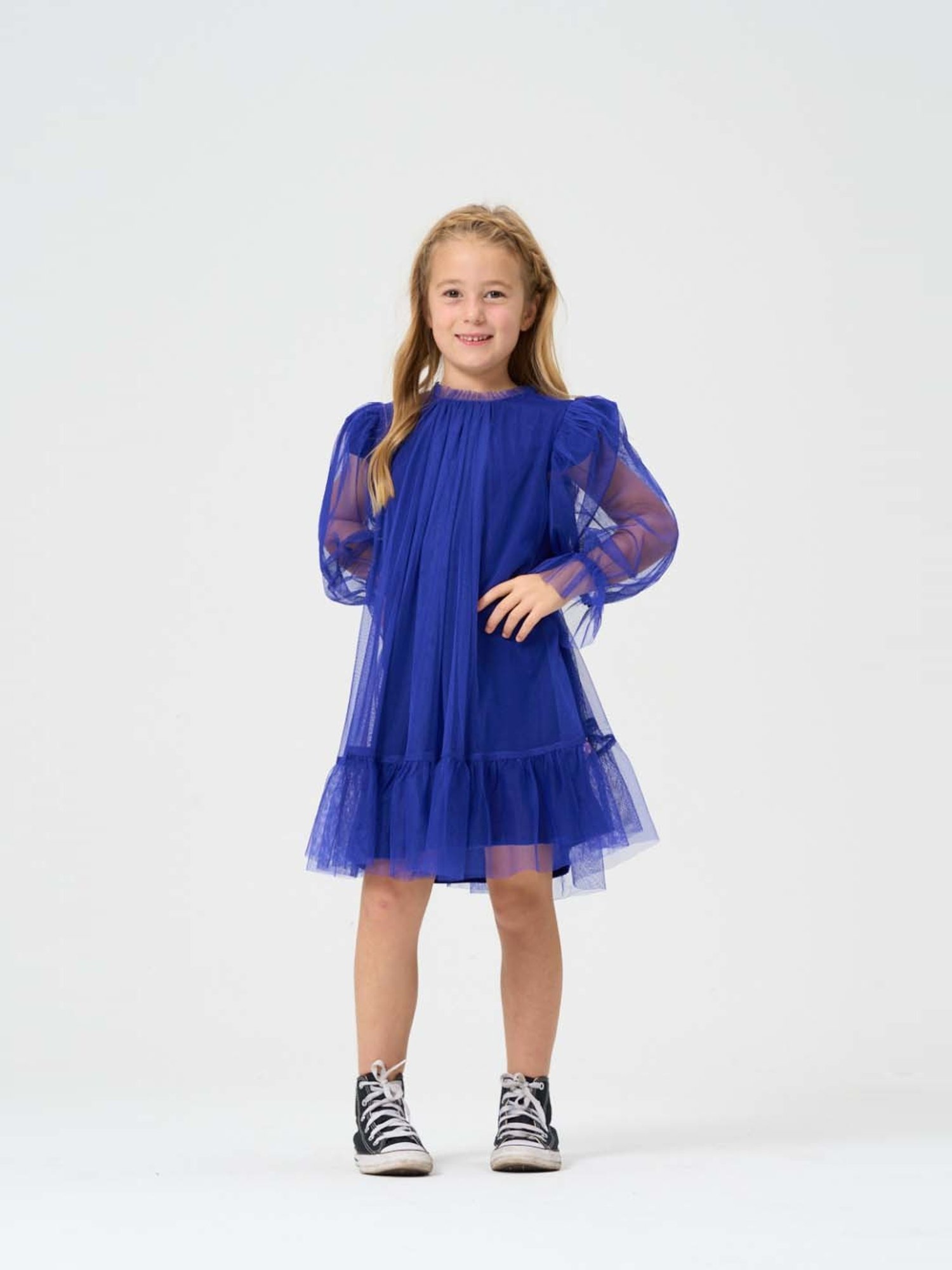 Angel & Rocket Kids Blue Regular Fit Full Sleeves Dress