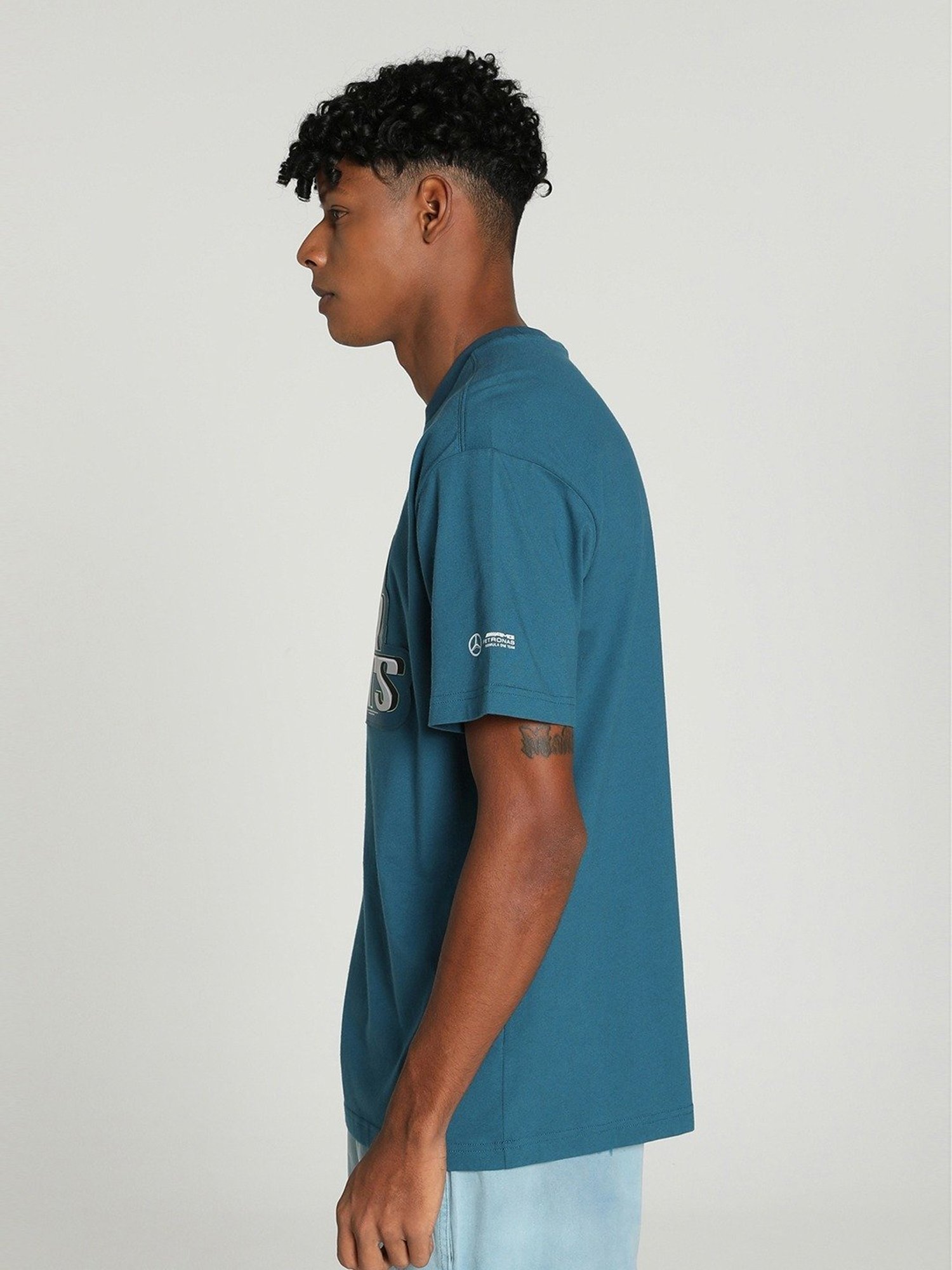 Puma MAPF1 Ocean Tropic Cotton Relaxed Fit Printed Sports T-Shirt