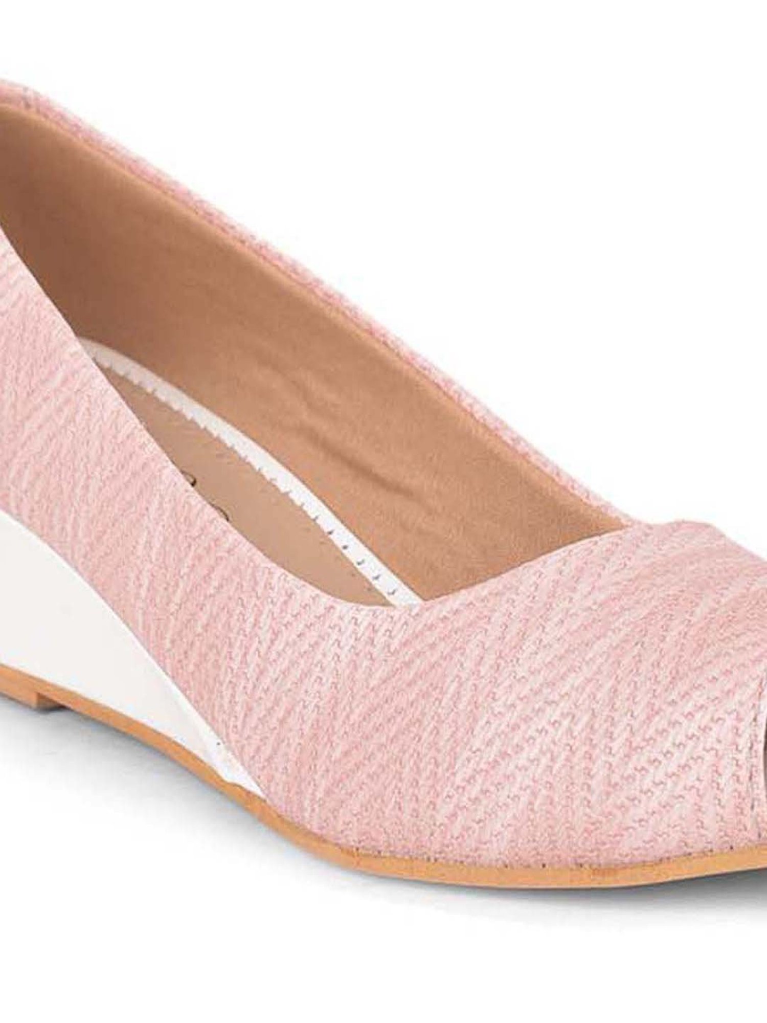 Salario Women's Baby Pink Peeptoe Wedges