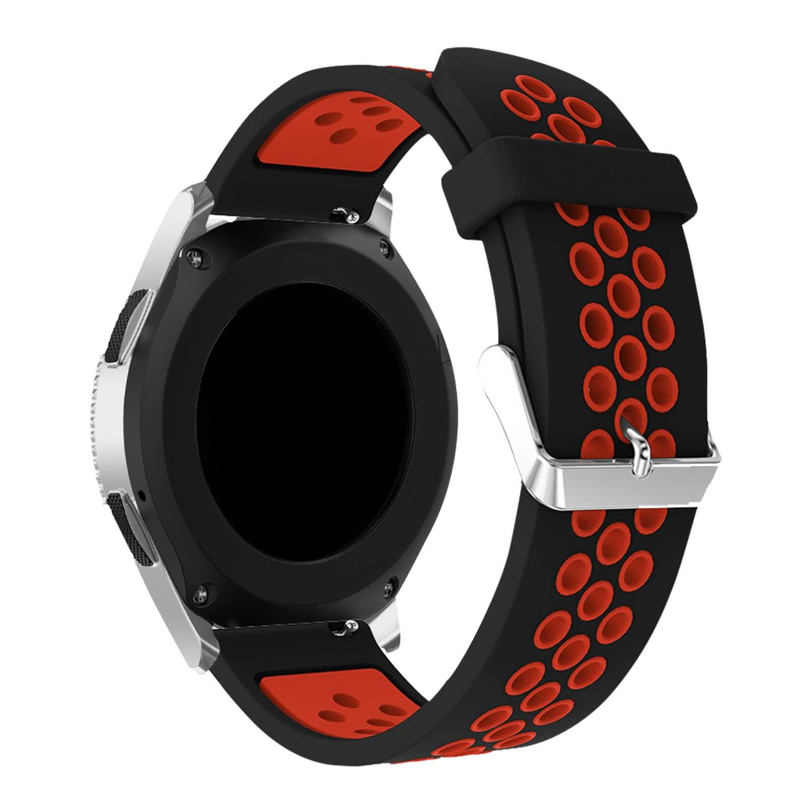 Samsung Galaxy Watch 46mm breathable silicone replacement bracelet - Black/Red
