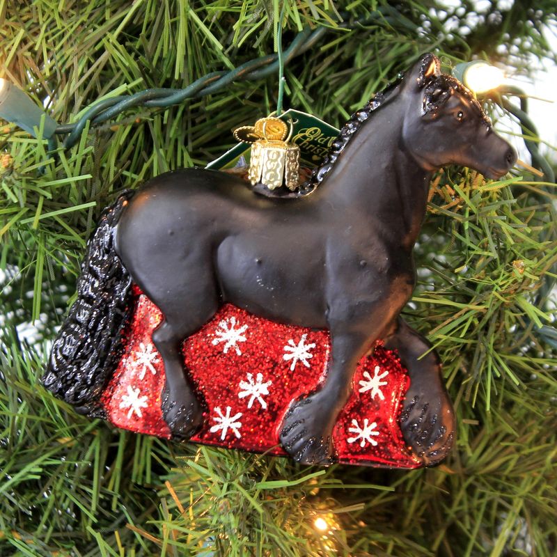 Old World Christmas 3.75" Friesian Horse Netherlands  -  Tree Ornaments