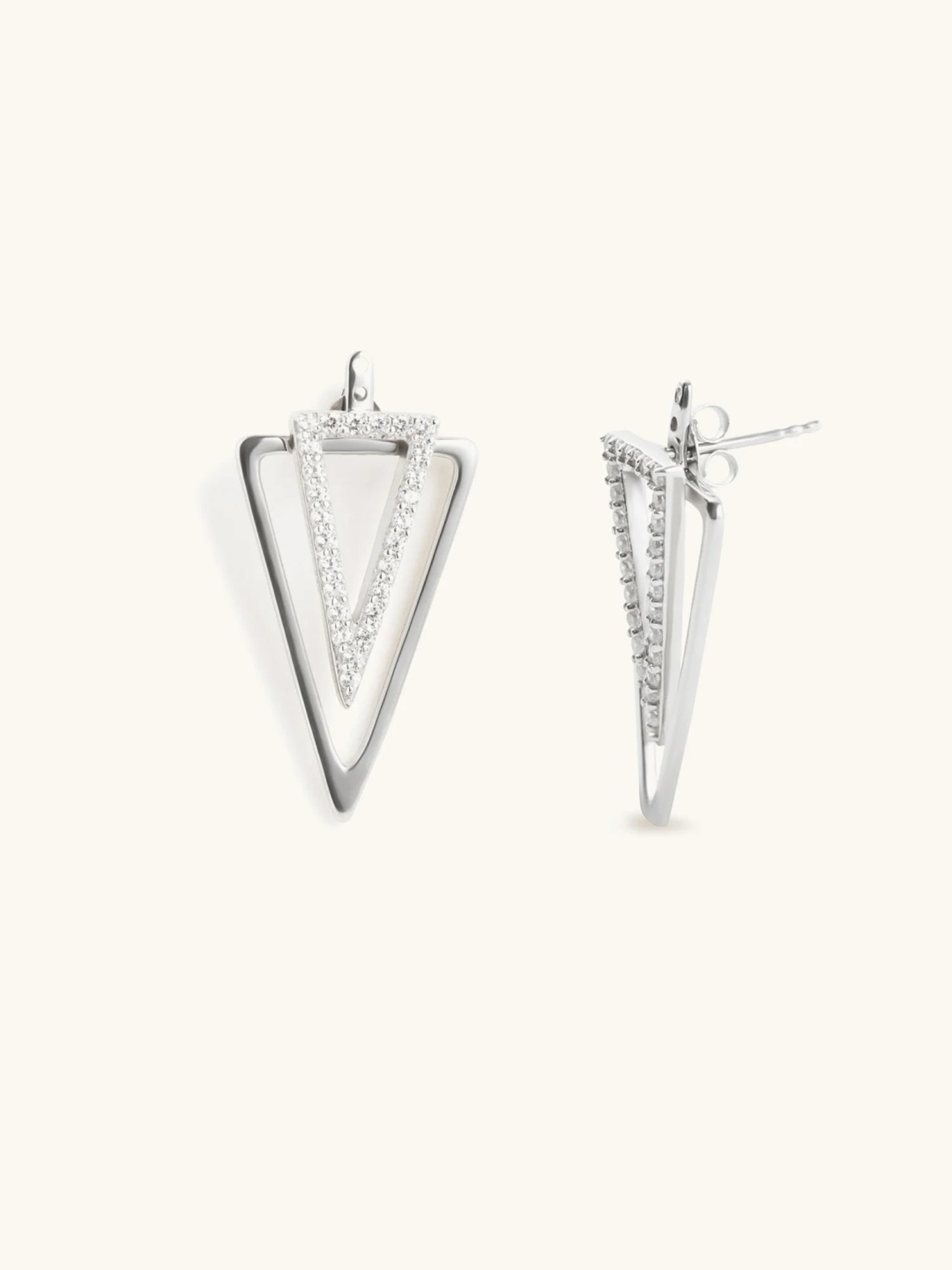 Mabel 92.5 Sterling Silver Inverse Triangle Drop Earrings for Women