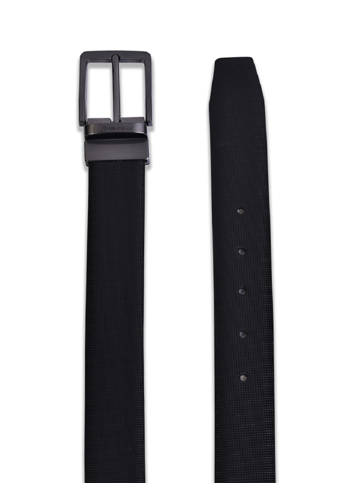 BELWABA Black Formal Reversible Leather Belt for Men