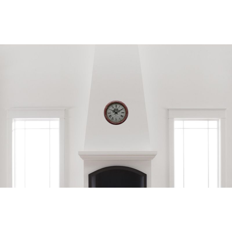 16¼" Round Wall Clock Distressed Red - Yosemite Home Decor