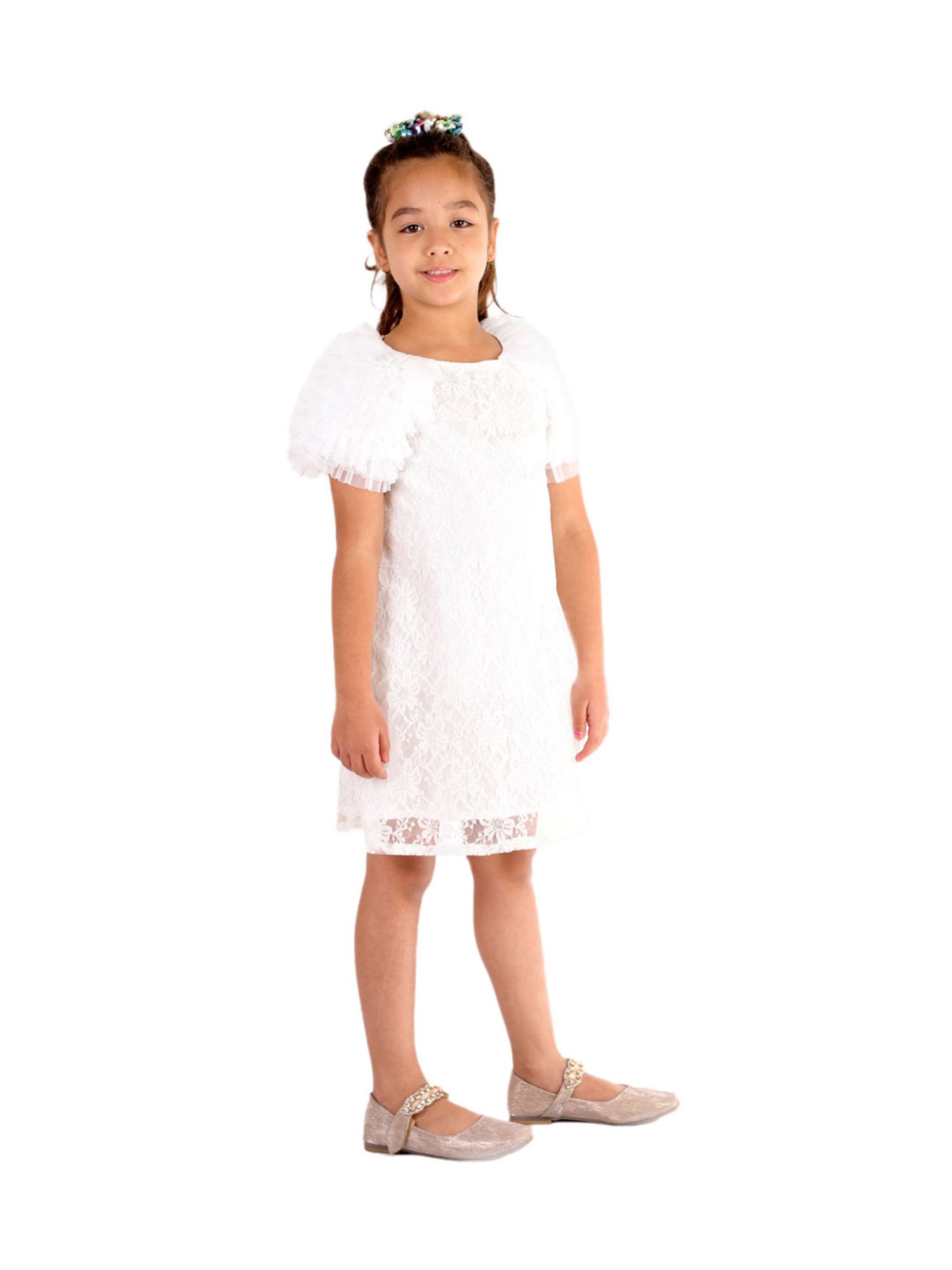 KidsDew Kids White Embroidered Dress