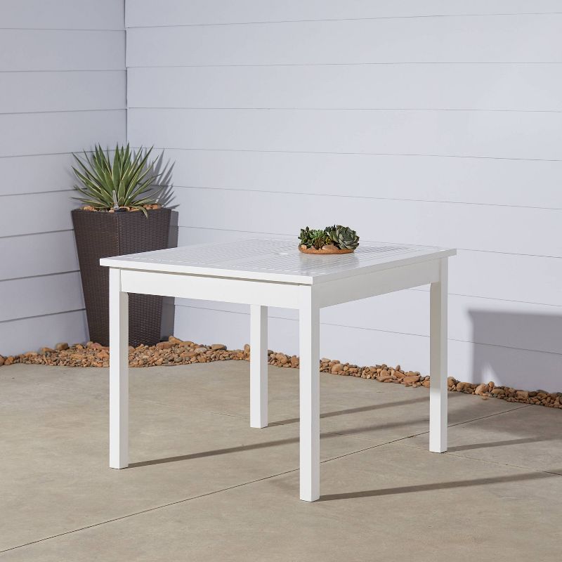 Bradley Outdoor Square Patio Stacking Table - White - Vifah
