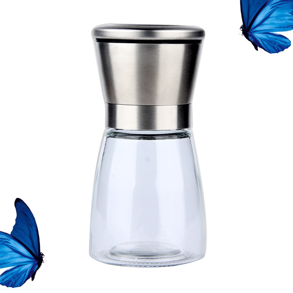 Stainless Steel Pepper Grinder Manual Grinding Bottle Kitchen Seasoning Bottle Box Salt Pepper Container