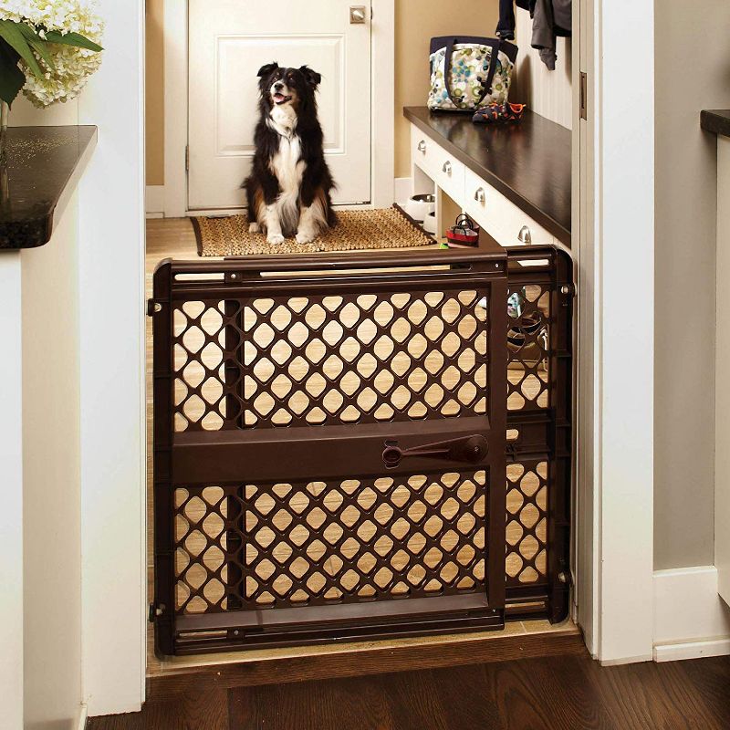 MyPet Essential Pet Gate for Wide Doorways, Brown
