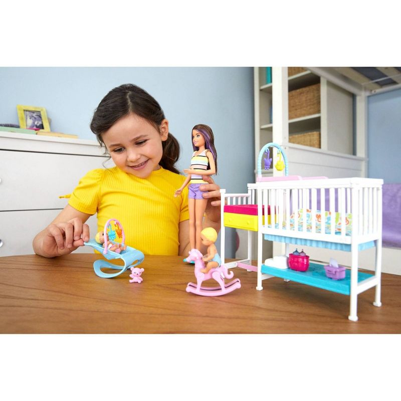 Barbie Skipper Babysitters Inc Nap 'n' Nurture Nursery Dolls and Playset