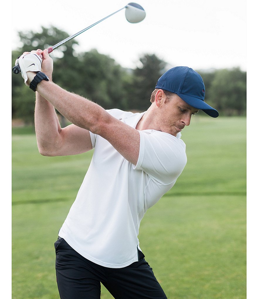 RHONE Delta Pique Short-Sleeve UV Protection Polo Shirt