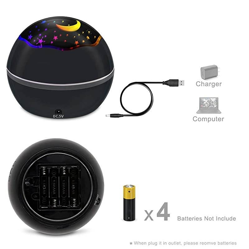 Light Projector StarOcean with Fish Dolphin Shark Allinone Light Projector for Kids Colorful Rotating Projection Light Gift for Boys Girls Black