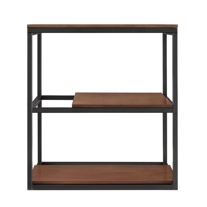 Decklan Sliding Shelf End Table Dark Tobacco/Black - Holly & Martin