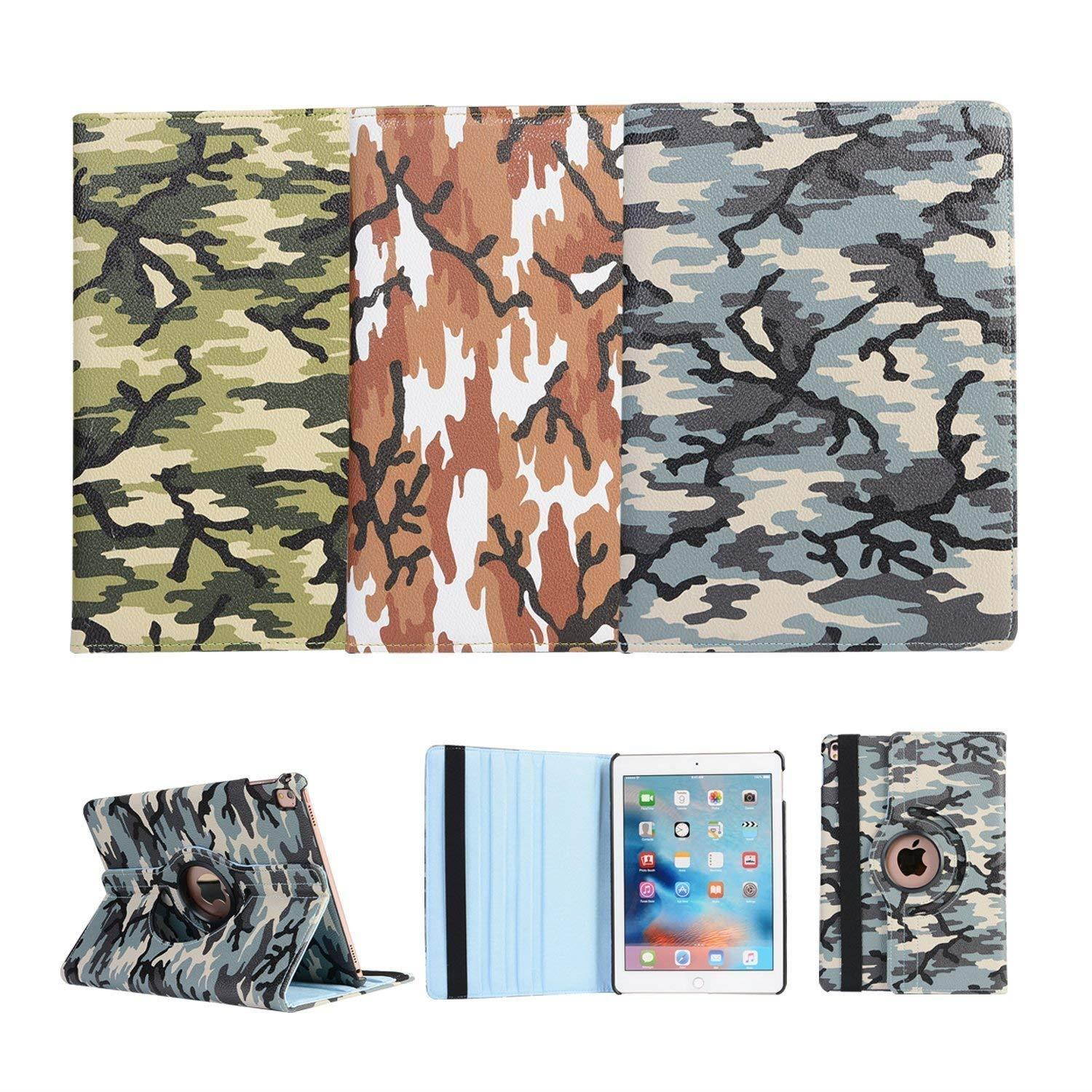 iPad Air Case,TechCode New 360 Degrees Rotating Stand Smart Case Cover Polka Dot Pattern Case for iPad Air/iPad 5 9.7 inch