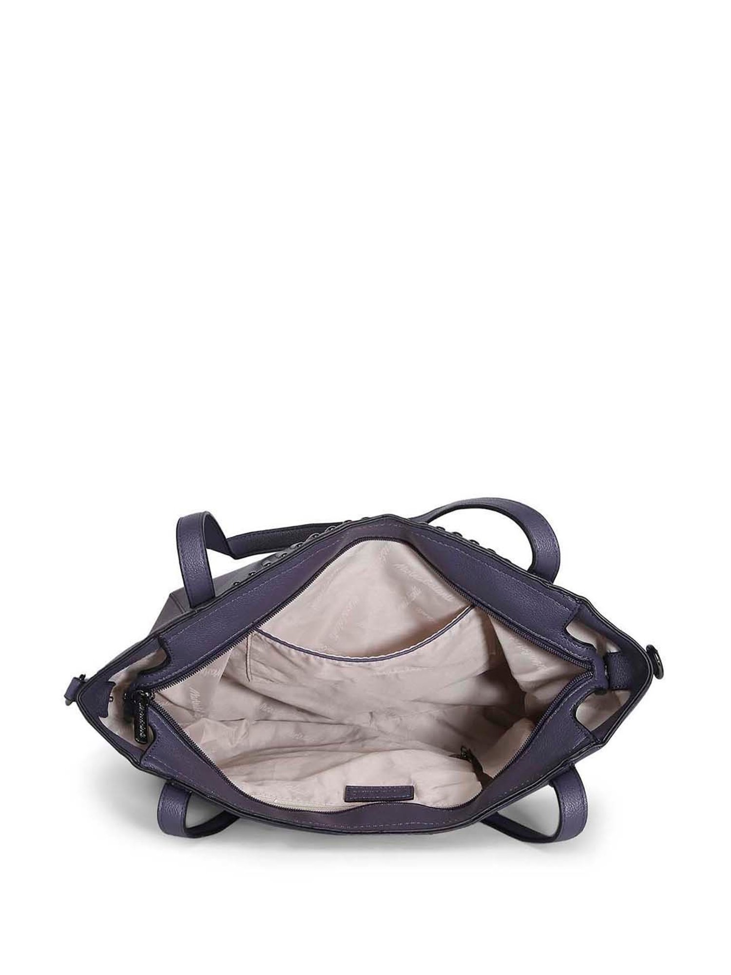 Marina Galanti Purple Rivets Medium Tote Handbag