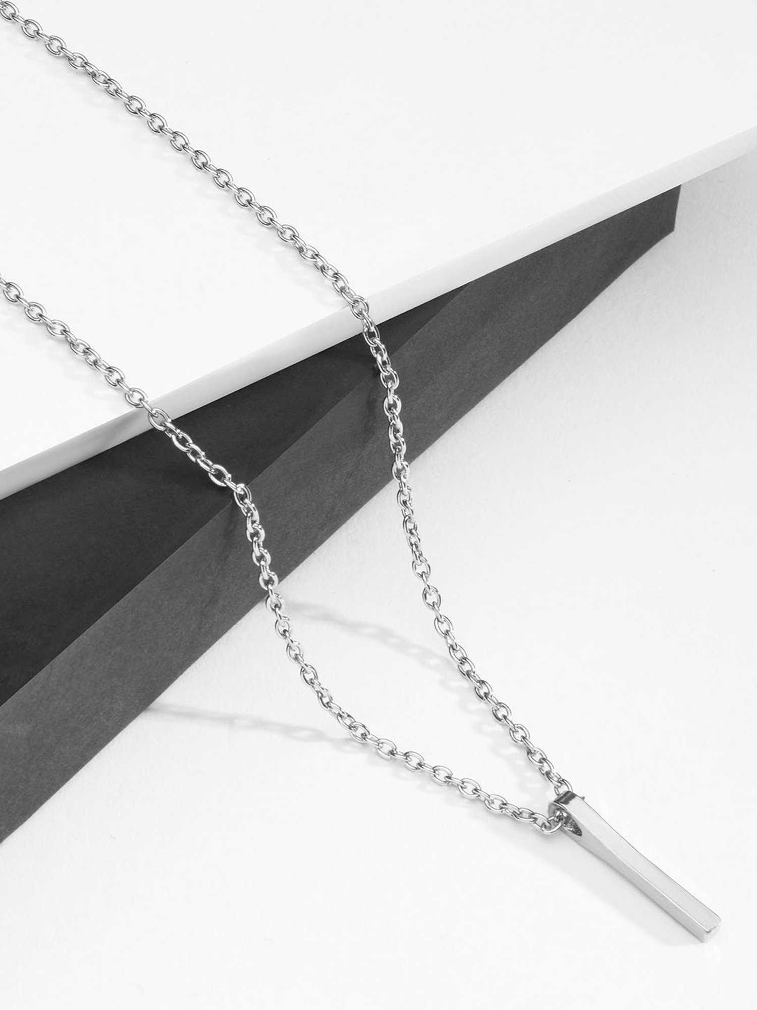 The Bro Code Silver-Plated Bar Pendant Necklace for Men