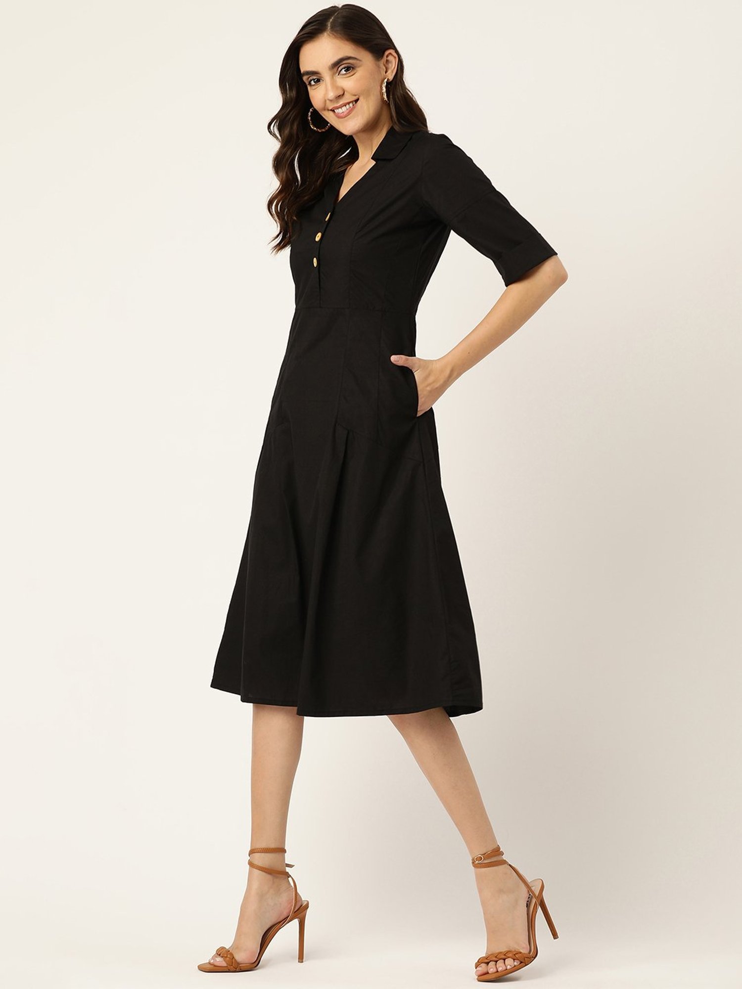 BRINNS Black Midi Dress