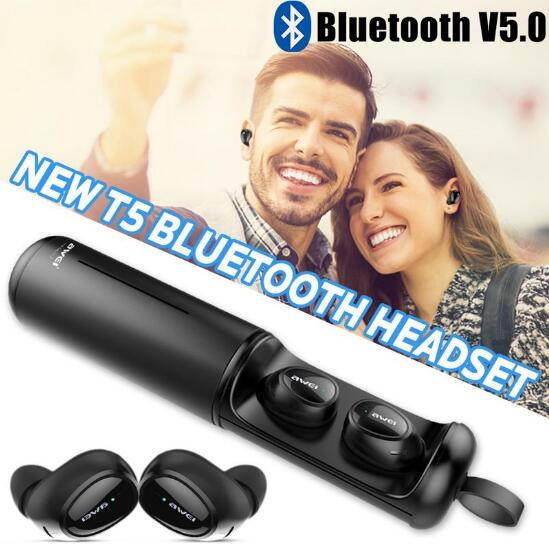 AWEI TWS Bluetooth Earphone Headphone With Mic True Wireless Earbuds Bluetooth 5.0 Headset With Charge Case For iPhone Xiaomi