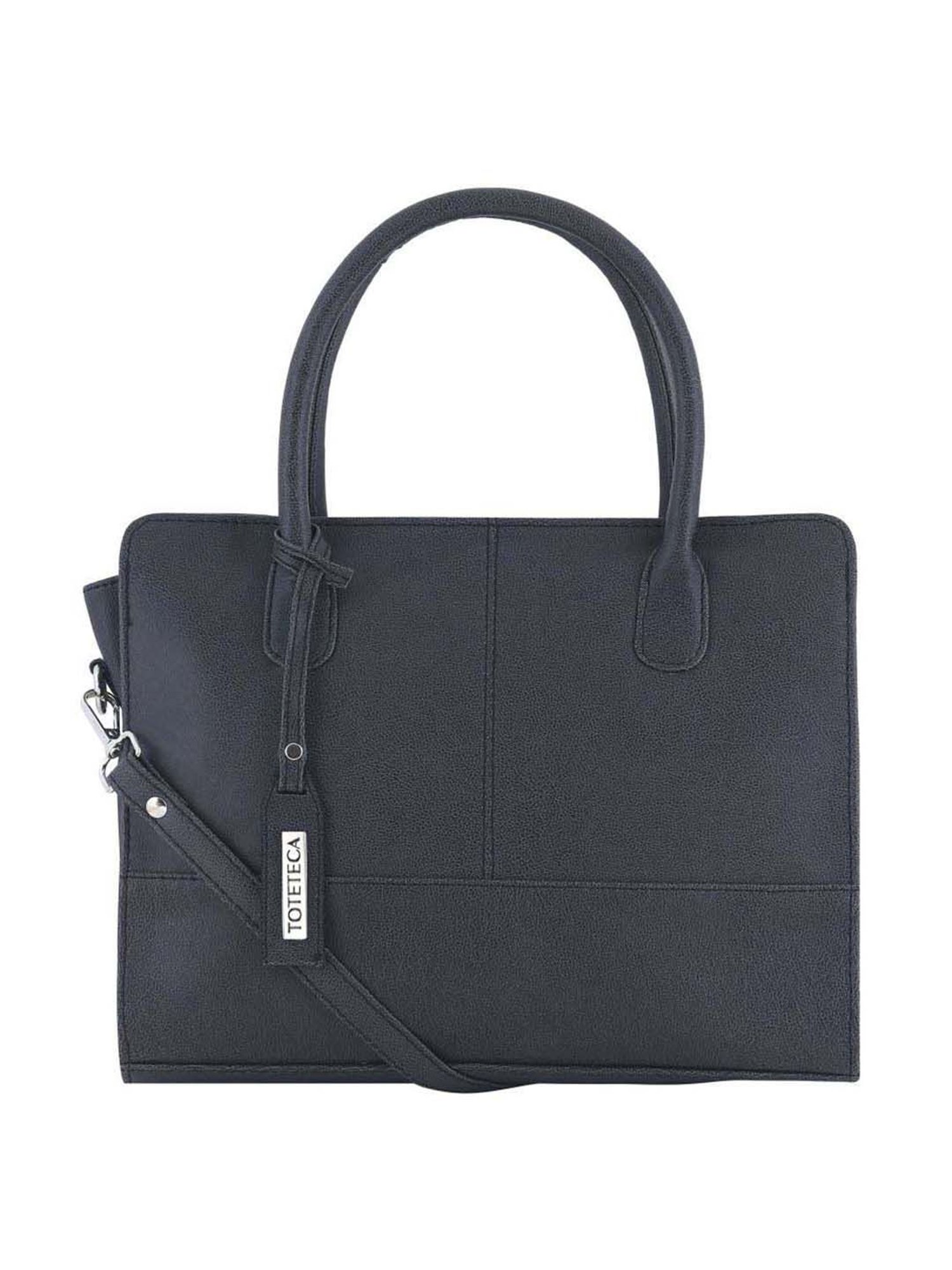 Toteteca Black Solid Medium Handbag