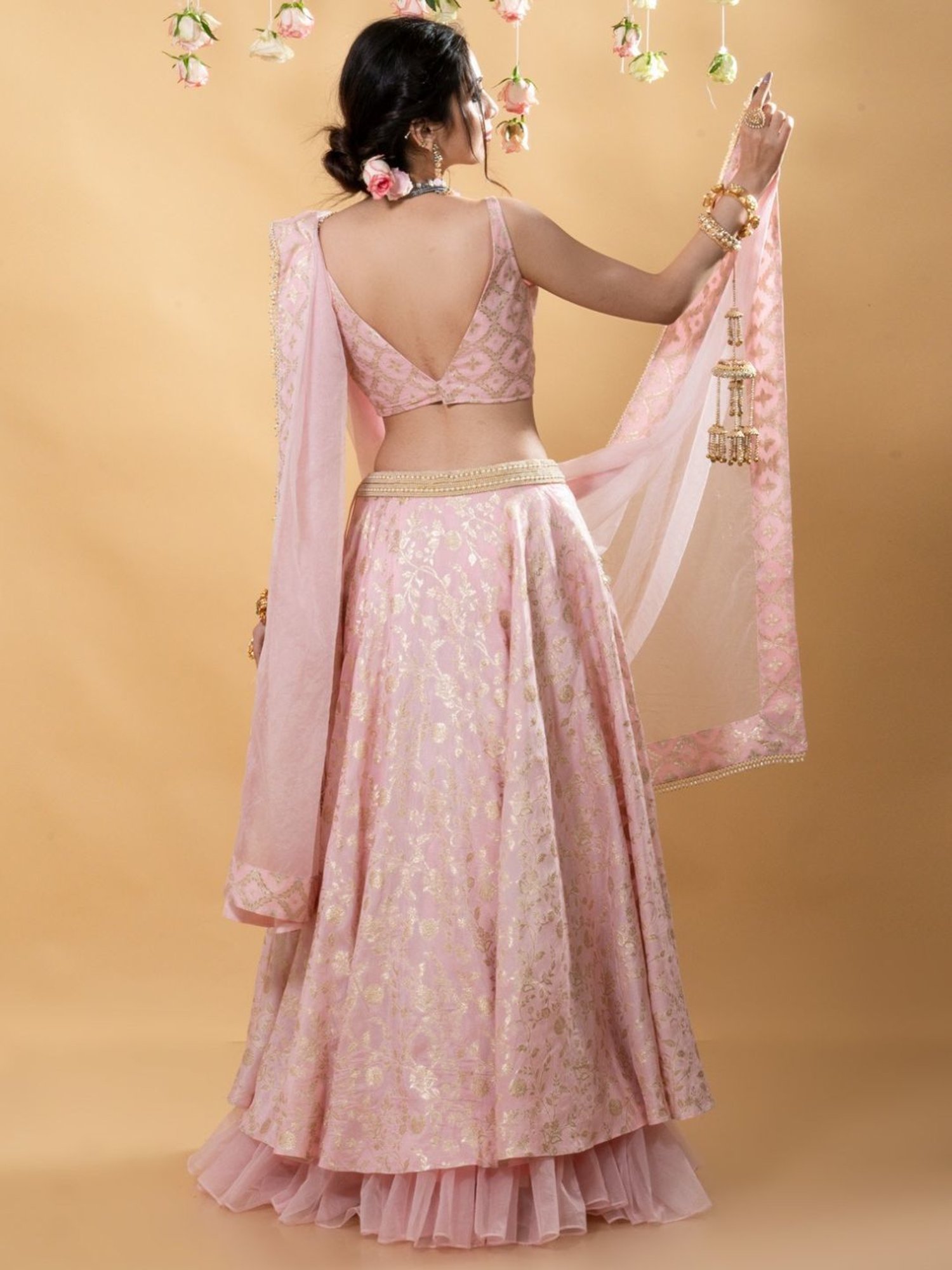 Monk and Mei Sitara Multi Chandini- Brocade Lehenga Set