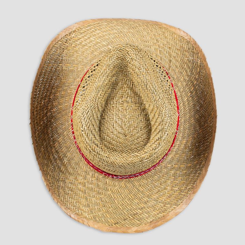 Wemco Men's Paisley and Star Band Straw Cowboy Hat - Natural One Size