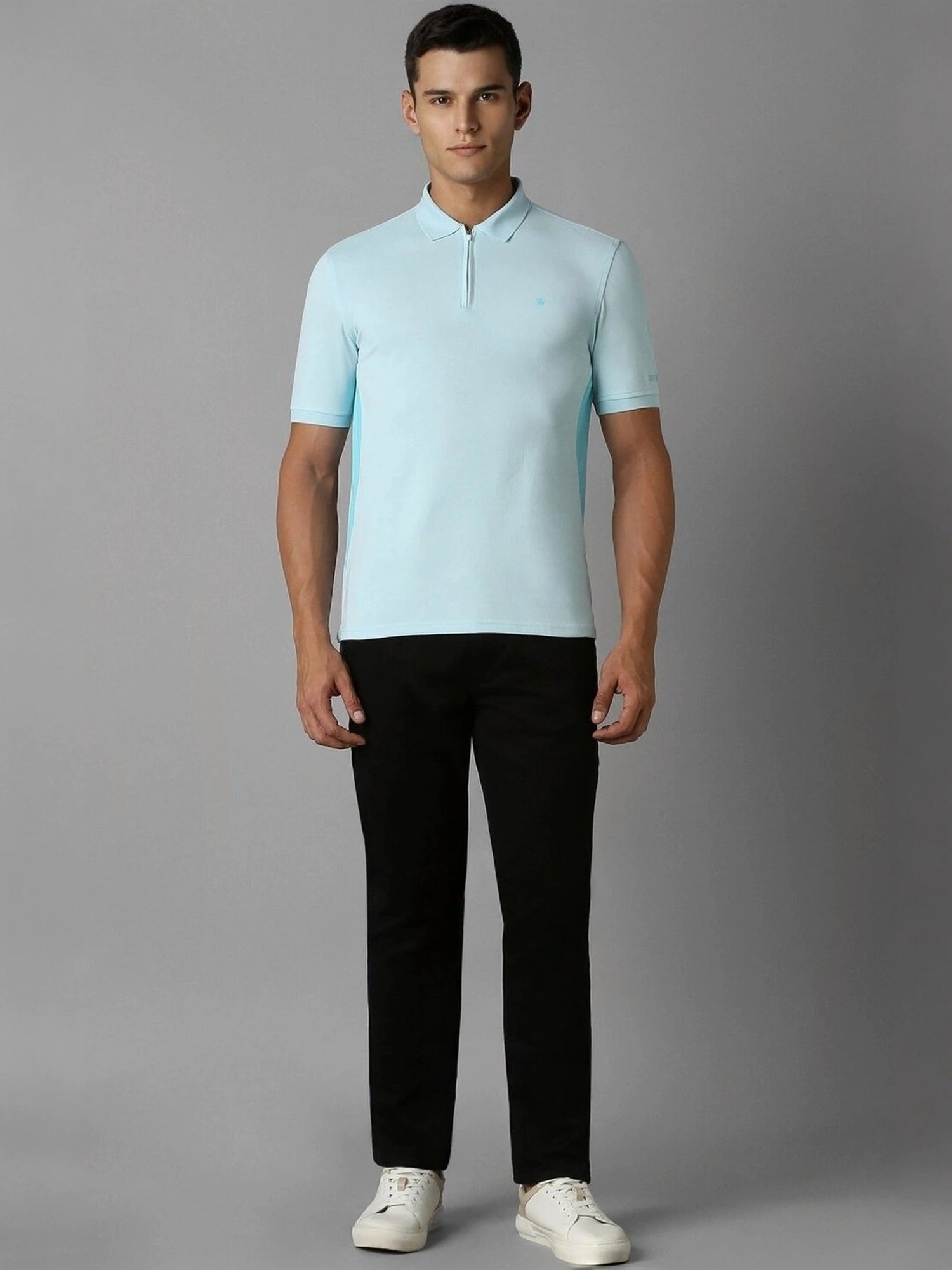 Louis Philippe Blue Regular Fit Polo T-Shirt