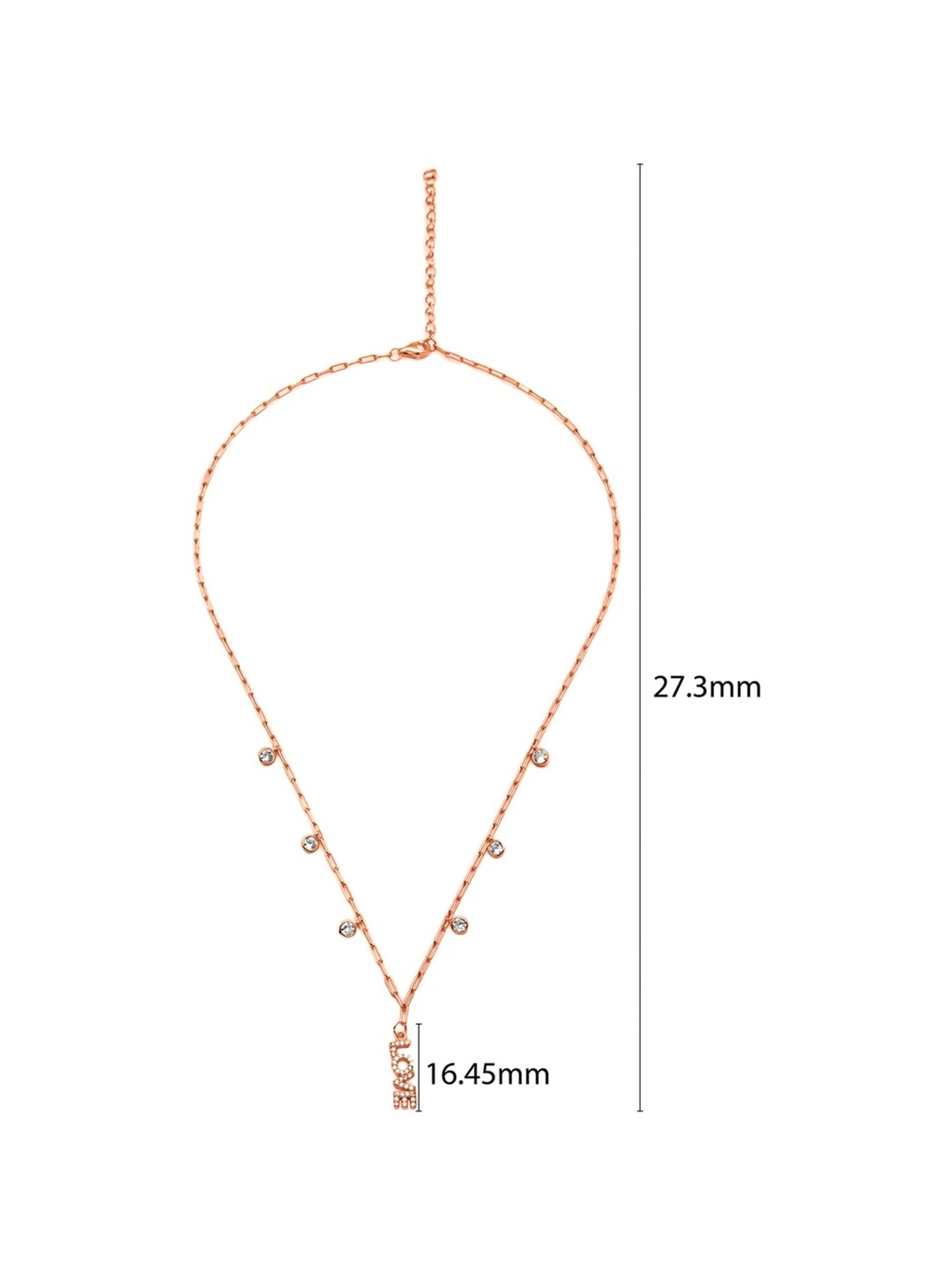 Silberry 92.5 Sterling Silver Rose Gold Love Letter Necklace