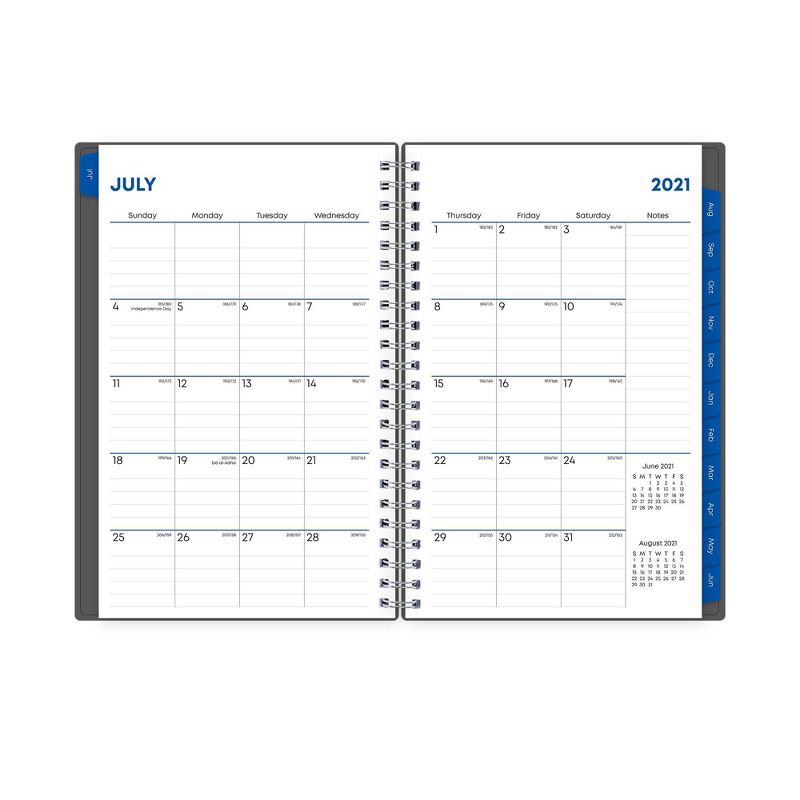 2021-22 Academic Planner 5" x 8" Frosted Wirebound Daily/Monthly Solid Gray - Blue Sky