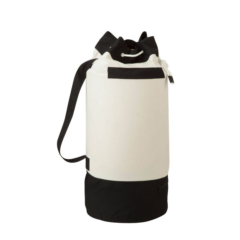 Honey-Can-Do Laundry Bag Duffel Style Black/White