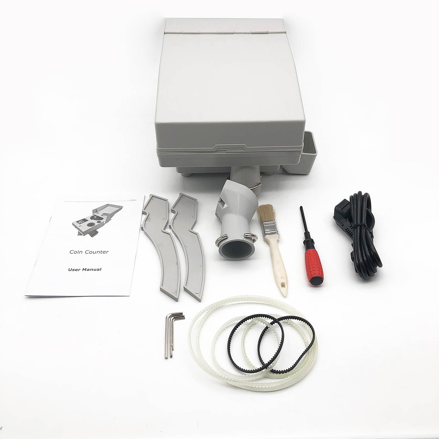 Ribao CS-10S High Speed Portable Coin Counter and Sorter, 1800 Coins per Minute Counting Speed, 2000 Coins Hopper Capacity, Suitable for International Coins and Tokens