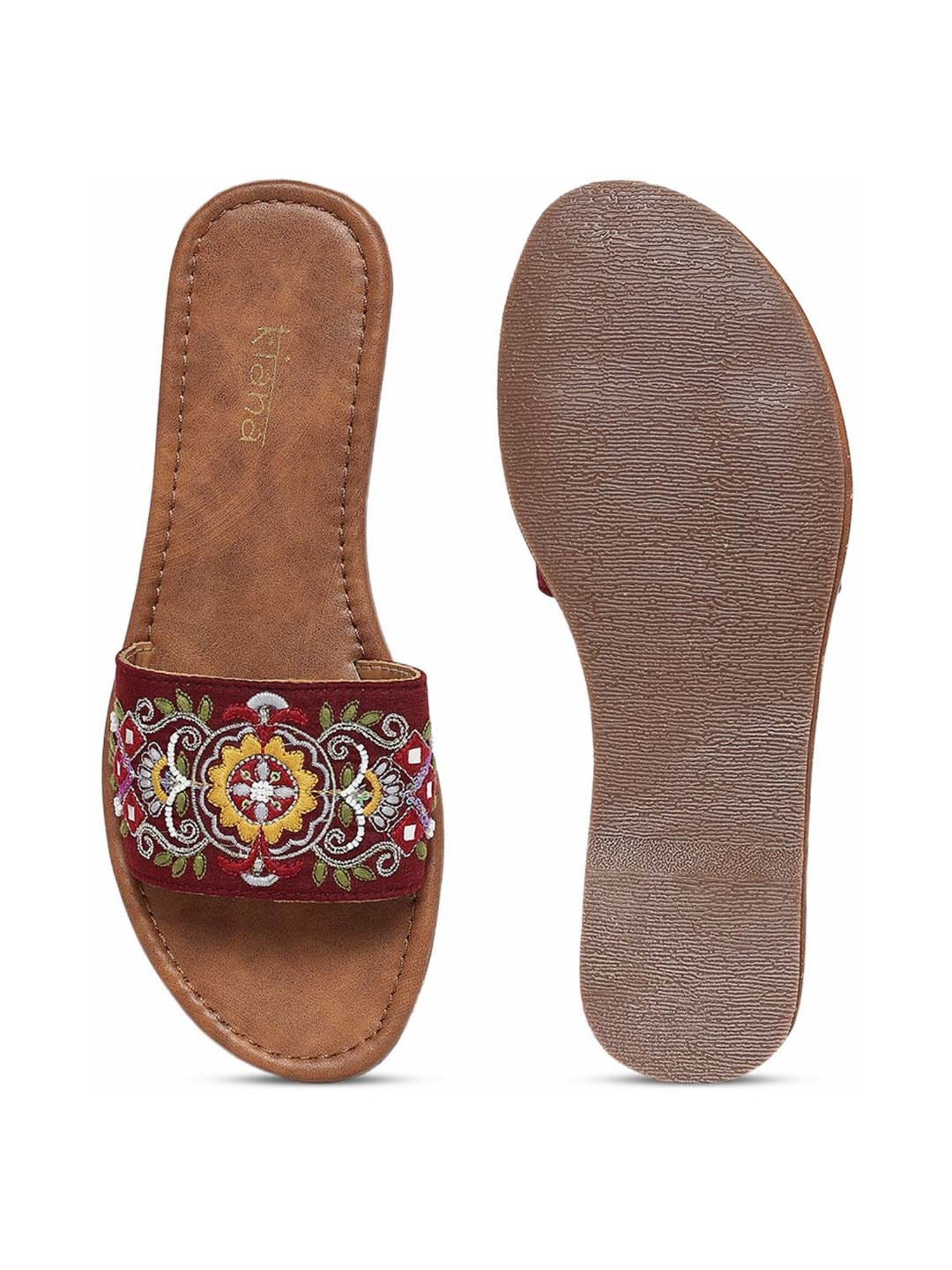 Kiana Women's Maroon Ethnic Sandals