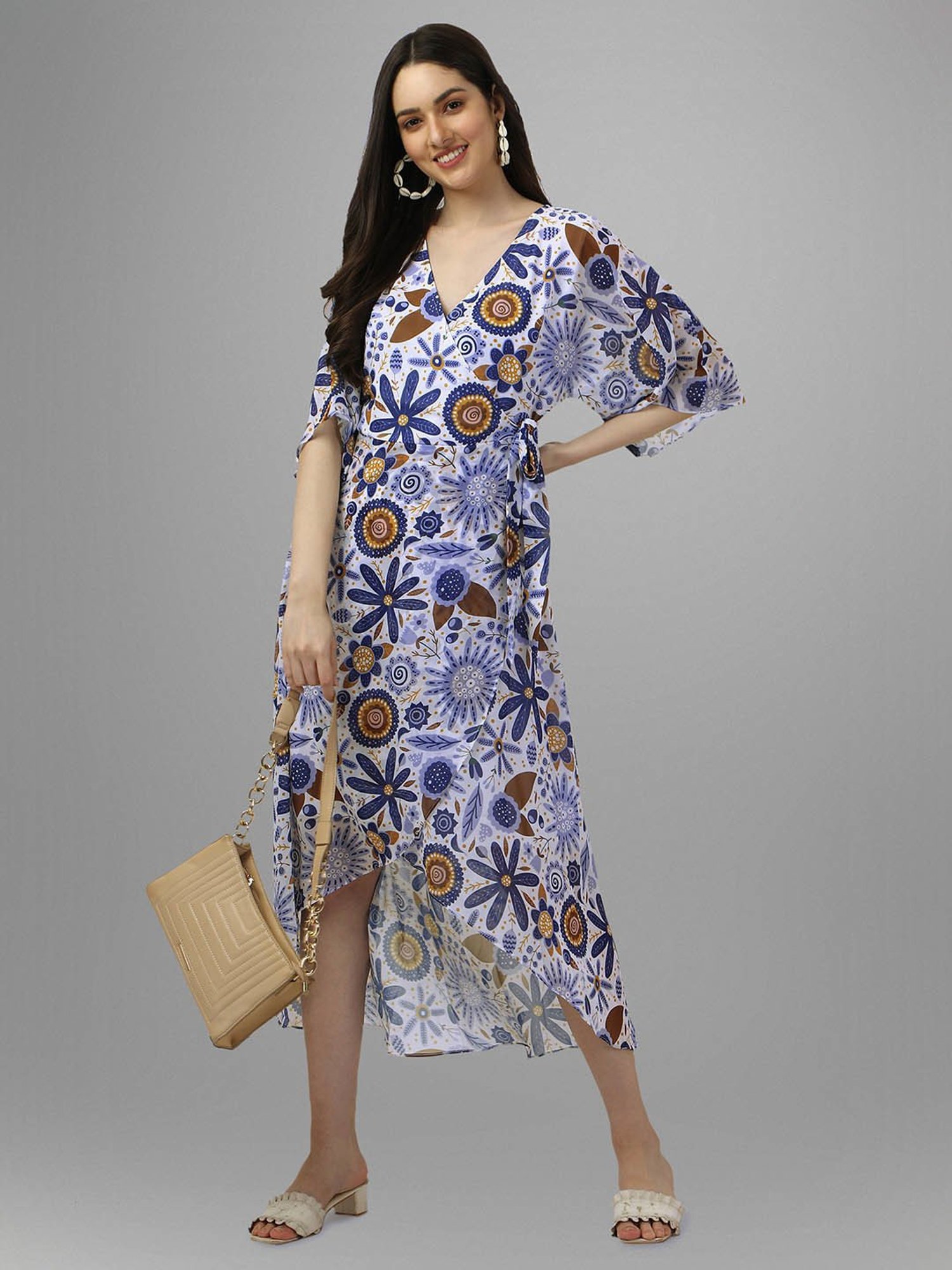 MASAKALI.CO Multicolor Floral Print Wrap Dress