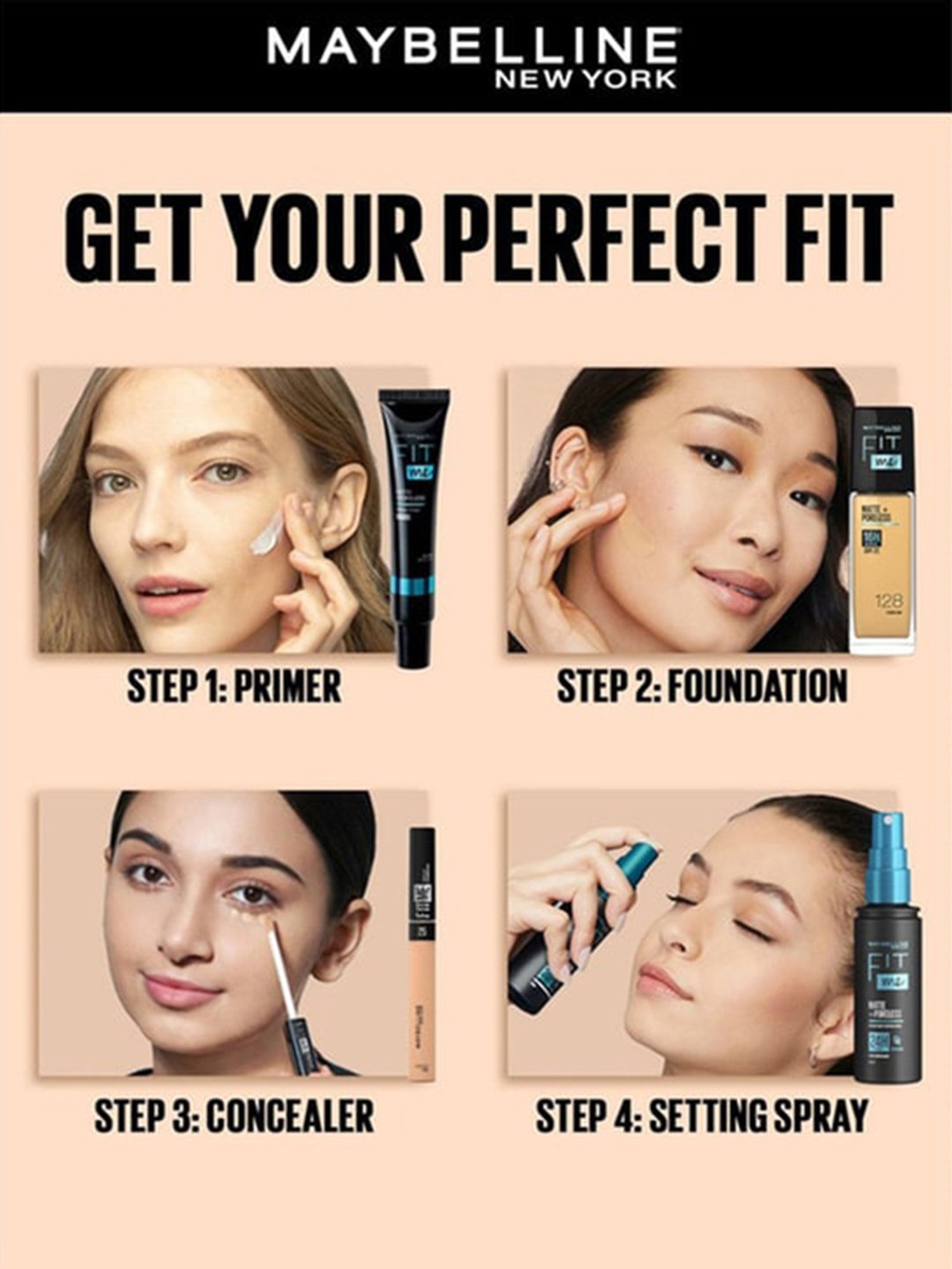 Maybelline New York Fit Me Matte+Poreless Liquid Foundation 340 Cappuccino - 30 ml