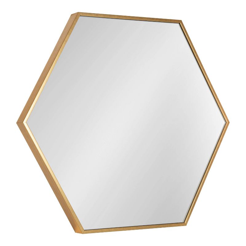 22" x 25" Rhodes Hexagon Wall Mirror Gold - Kate & Laurel All Things Decor