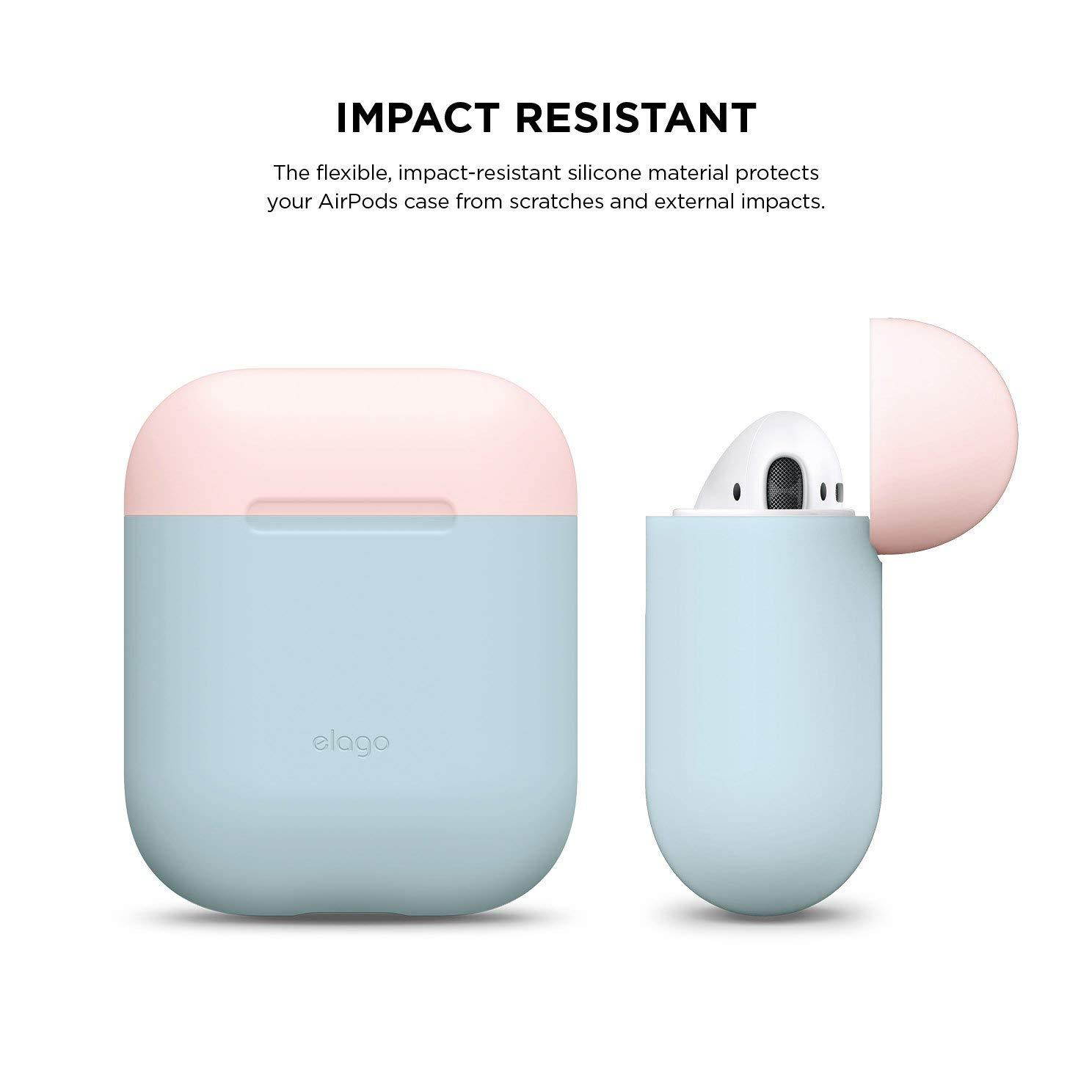 elago AirPods Duo Case [Body-Pastel Blue/Top-Pink, White] - [Extra Protection] [Hassle Free] - for Apple AirPods