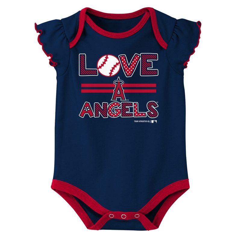 MLB Los Angeles Angels Girls' Bodysuit 3pk - 0-3M