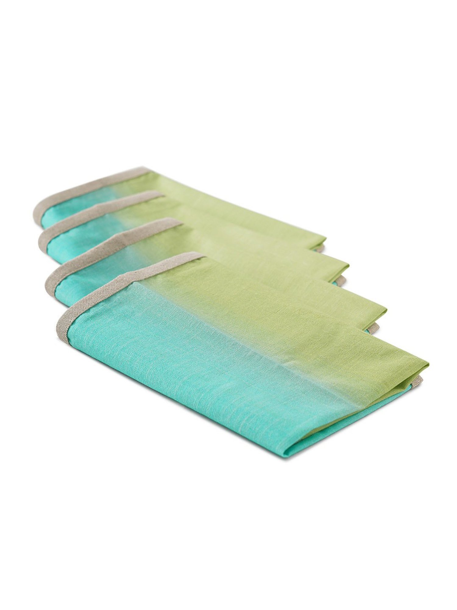 Pure Home and Living Green Cotton Solid Table Napkins