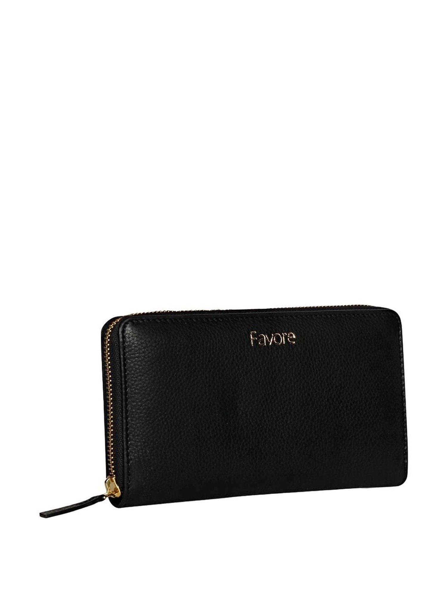 Saint G Black Solid Zip Around Wallet for women
