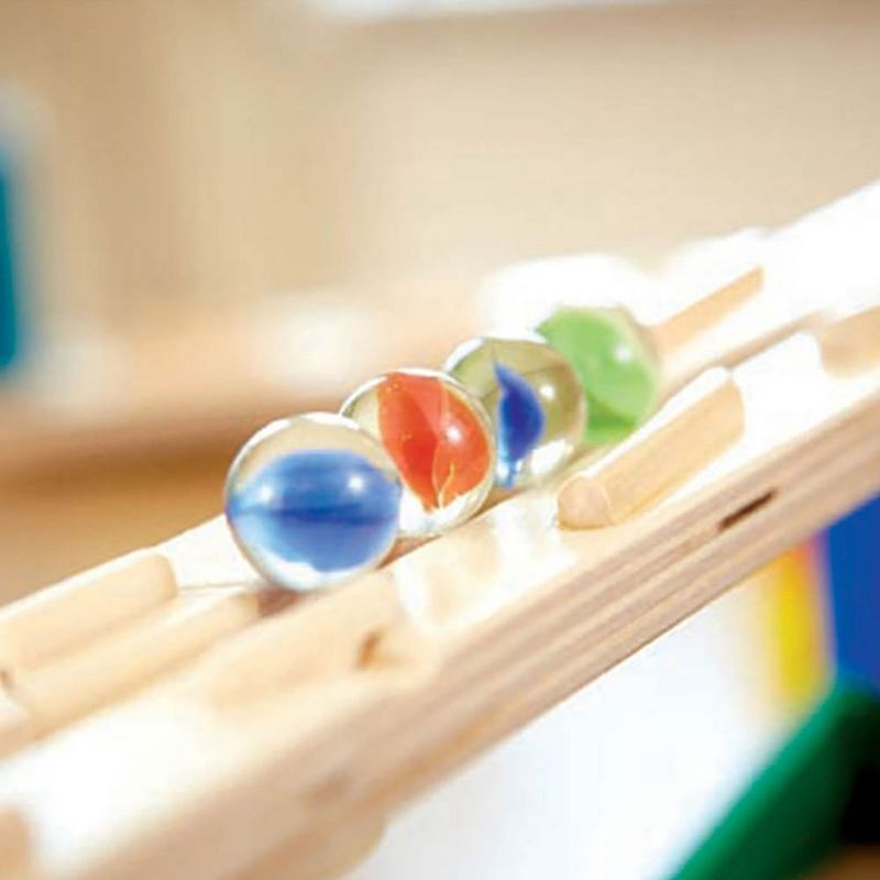 Hape Quadrilla Marble Runs Kids Wooden Music Motion Blocks Play Set with Marbles