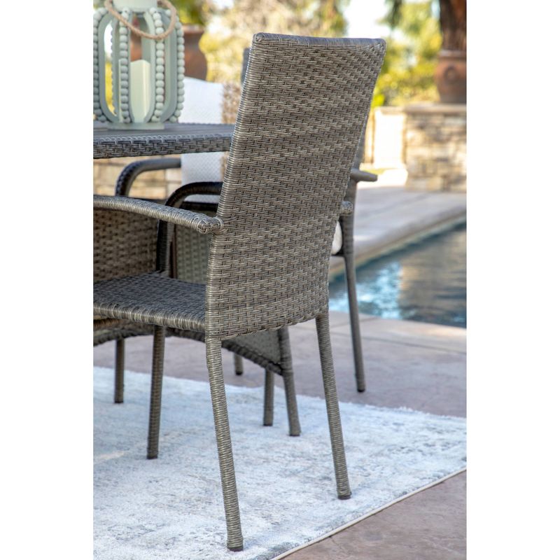 Ariana 5pc Outdoor Wicker Dining Set - Dark Gray - Coaster