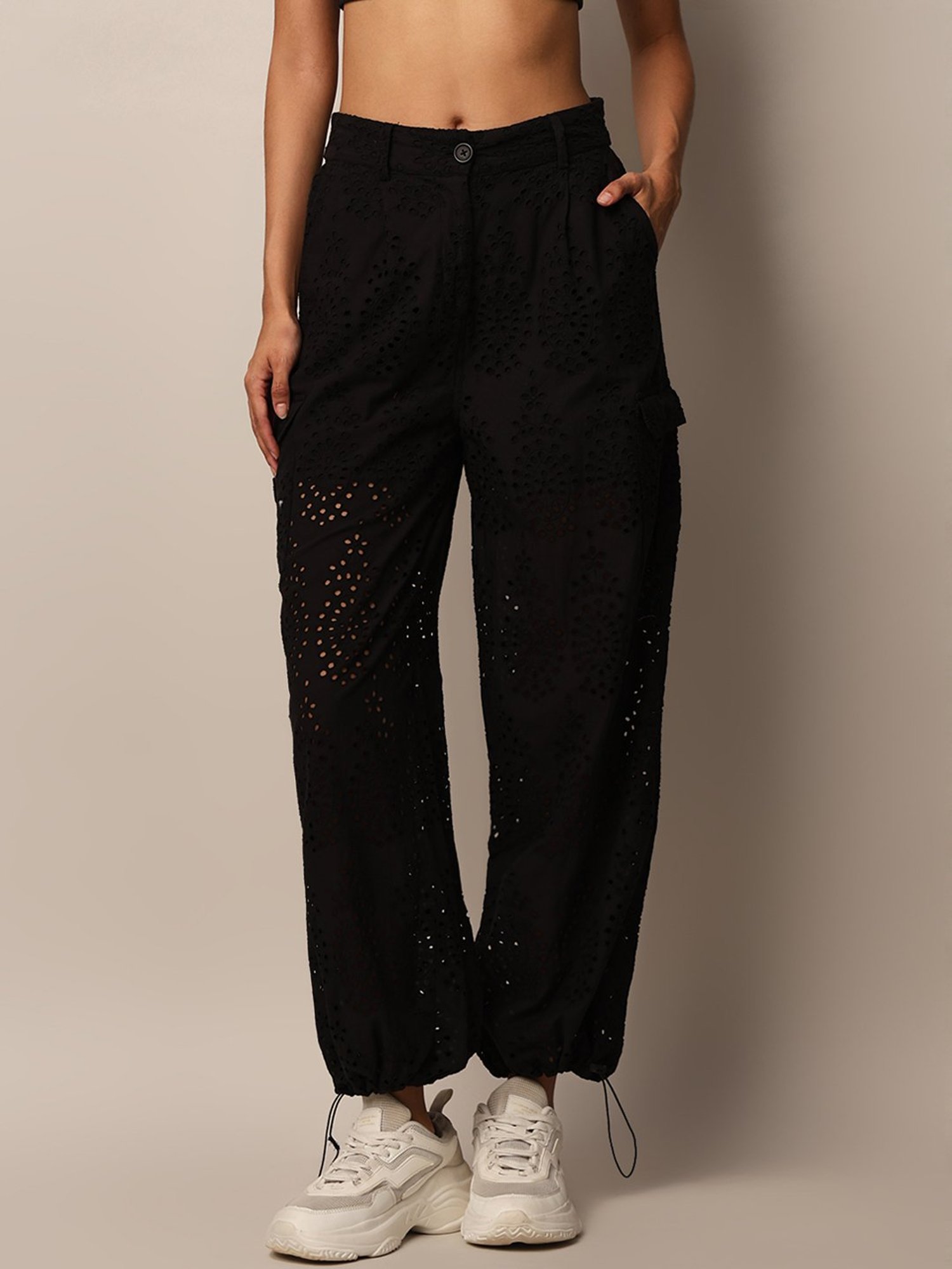 KENDALL + KYLIE Black Mid Rise Bootcut Pants