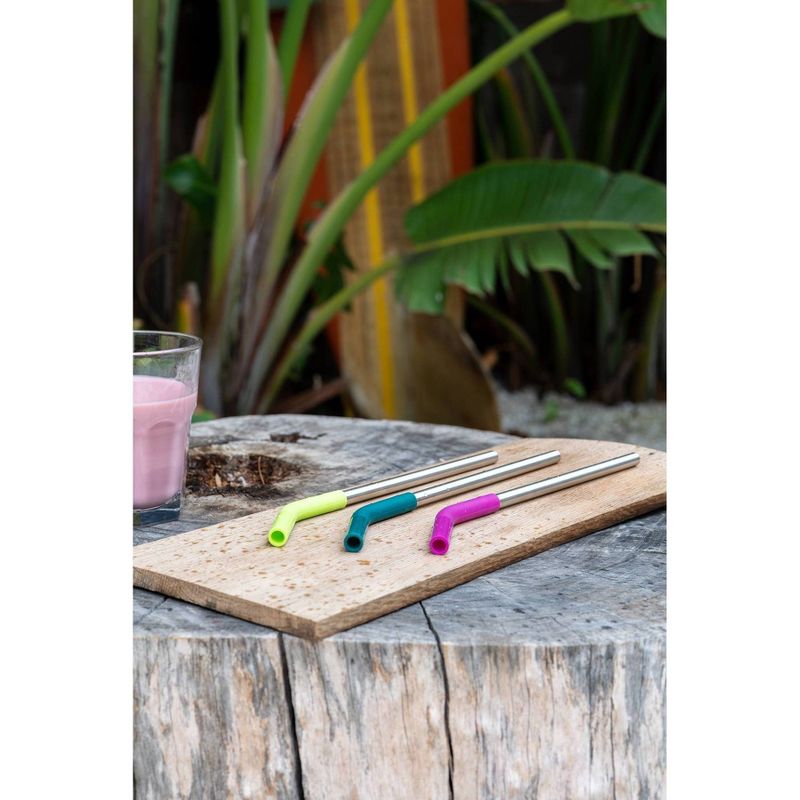 Klean Kanteen Stainless Steel Straw 3pk - Green/Pink