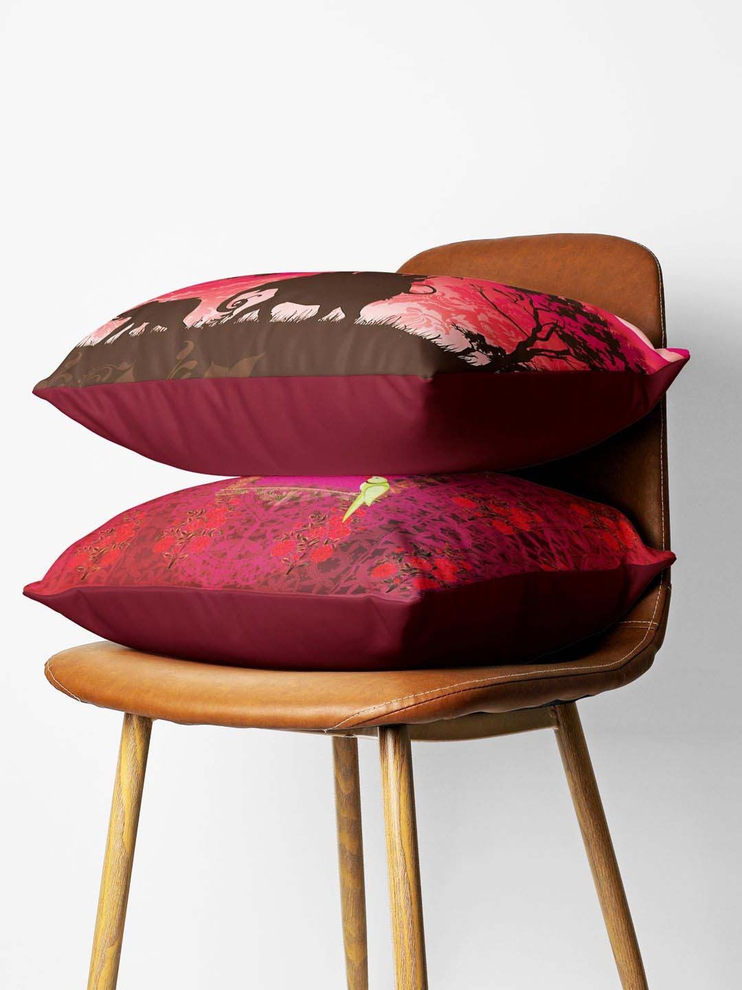 Bianca Ruyal Red Microfibre Medium Cushion Cover - Set of 2