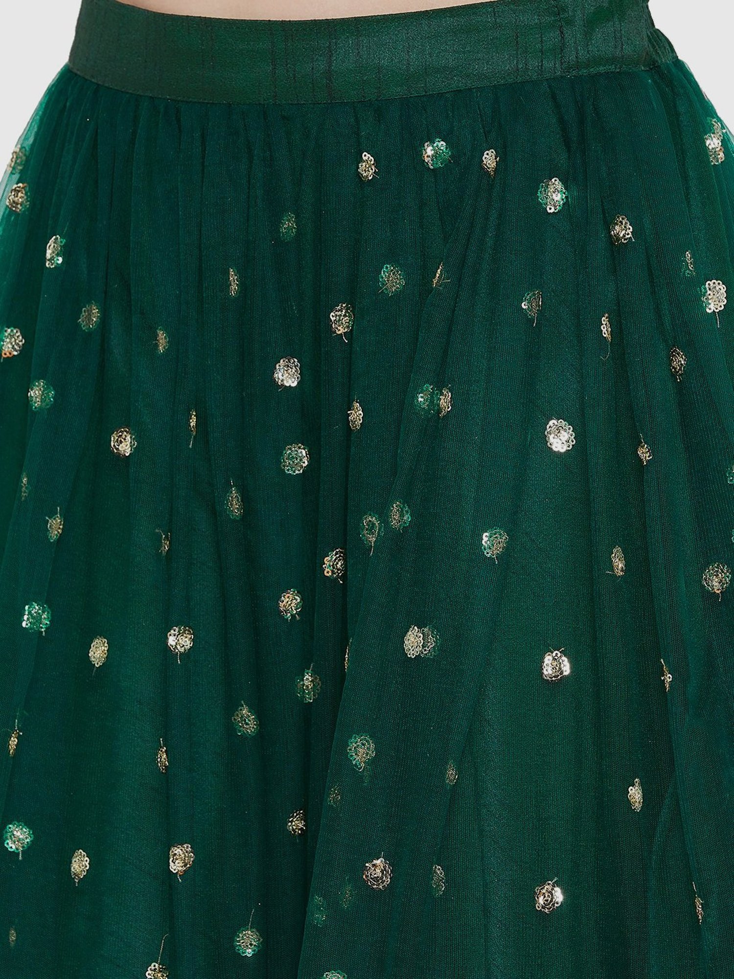 studiorasa Green Embroidered Skirt