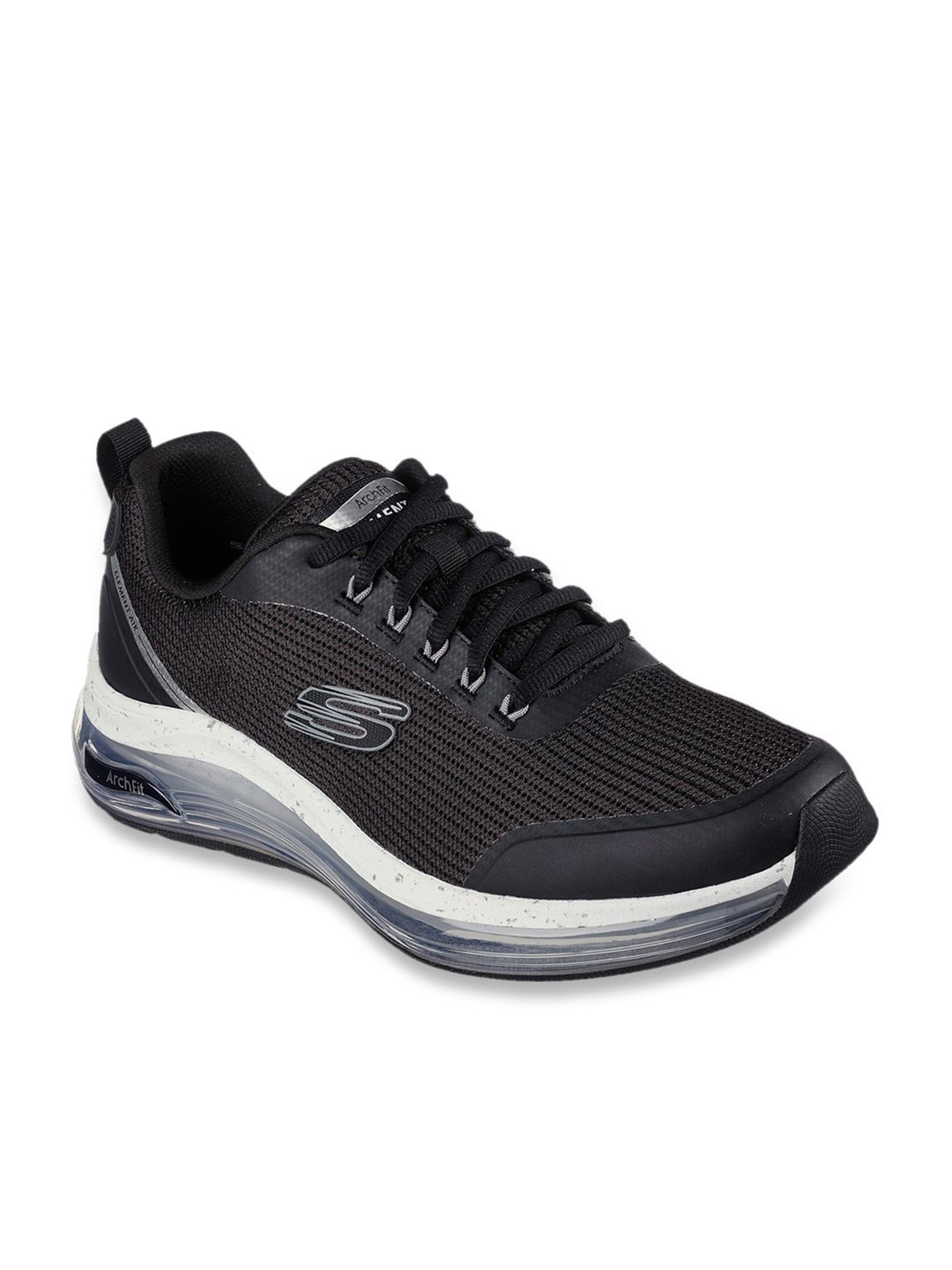 Skechers Men's ARCH FIT ELEMENT AIR Black White Casual Lace Up Shoe