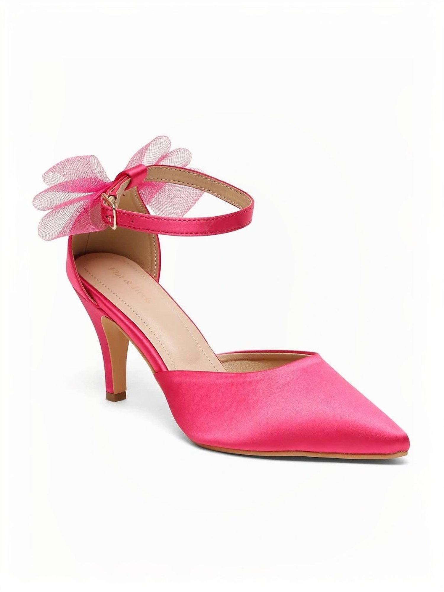 Flat N Heels Women's Pink Ankle Strap Stilettos