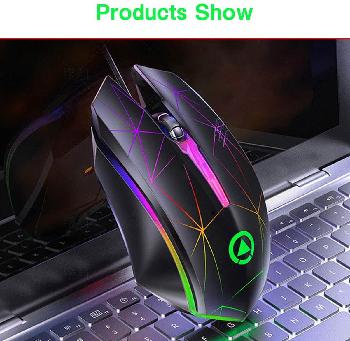 Wired Gaming Mouse, USB Optical Mouse with 3 Buttons, 1200DPI Wired Ergonomic USB Computer Mouse, Desktop Laptop PC Gaming Mouse (Black)
